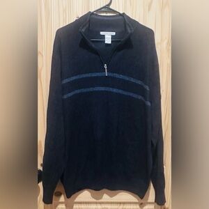 Geoffrey Beene Men's Sweater in Navy Blue with light blue stripes XXL